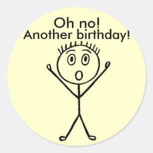¡Oh no! Otro cumpleaños, pegatinas graciosos