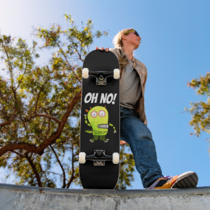 ¡OH NO! PANIC GREEN MONSTER FUNNY Skateboard deck