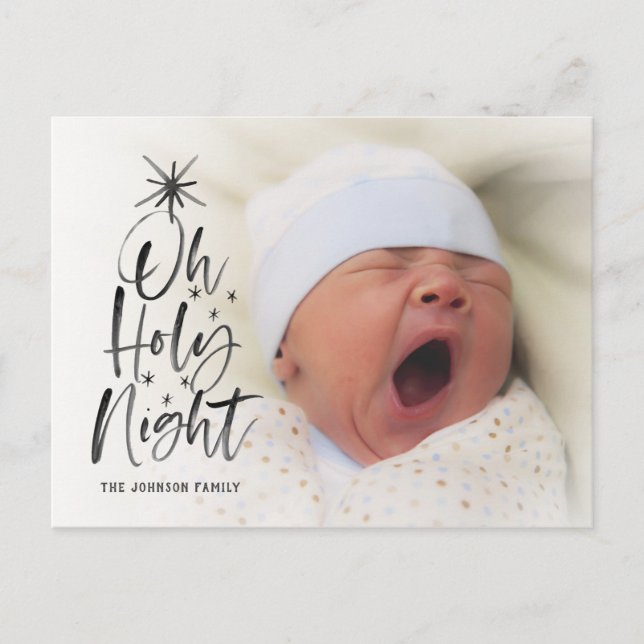 Oh Noche Santa | Anuncio de nacimiento en foto de  (Anverso)