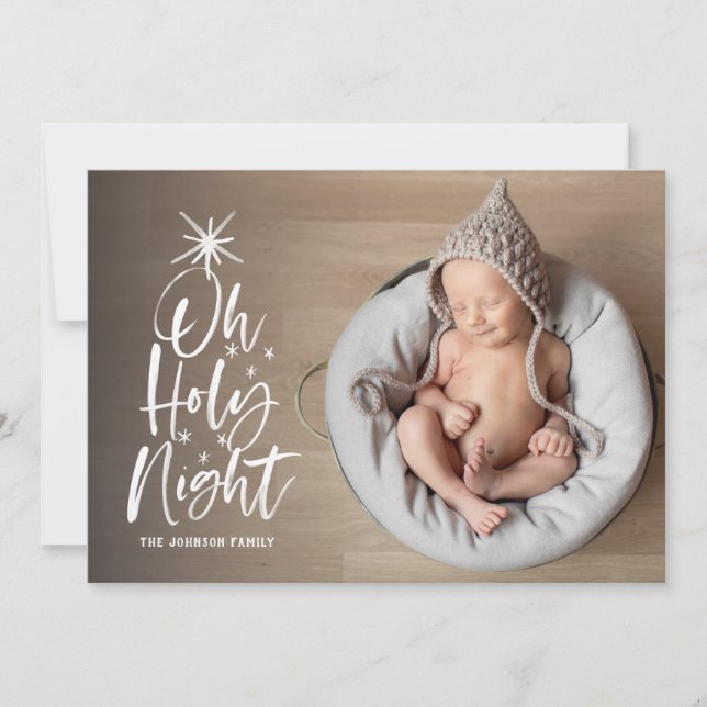 Oh, Noche Santa | Foto de anuncio de nacimiento de (Anverso)