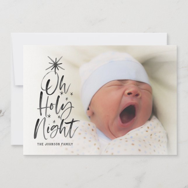 Oh, Noche Santa | Foto del anuncio de nacimiento d (Anverso)