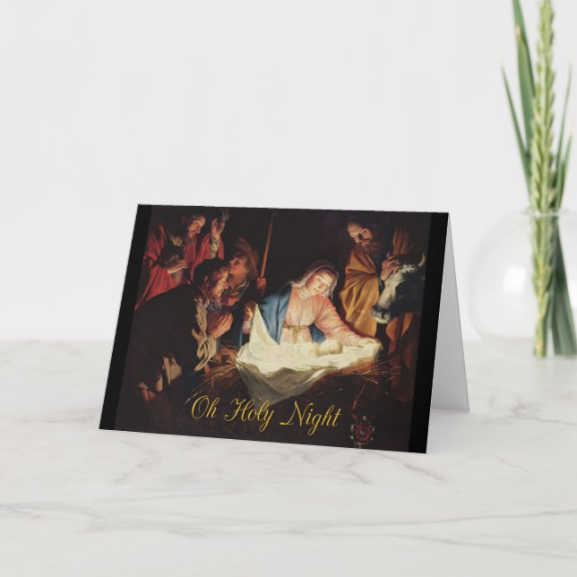 Oh noche santa, tarjeta de Navidad de Jesús del (Anverso)