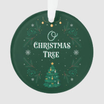 Oh ornamento del acrílico del árbol de navidad