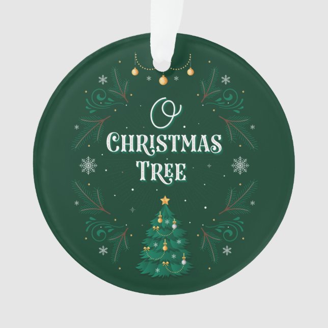 Oh ornamento del acrílico del árbol de navidad (Anverso)