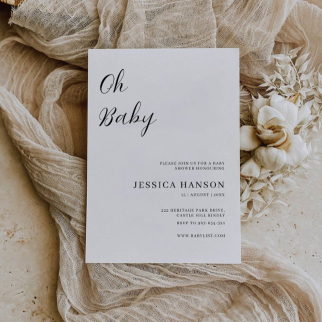 Oh Plantilla de invitación de Baby Shower (Oh Baby Shower Invitation Template)
