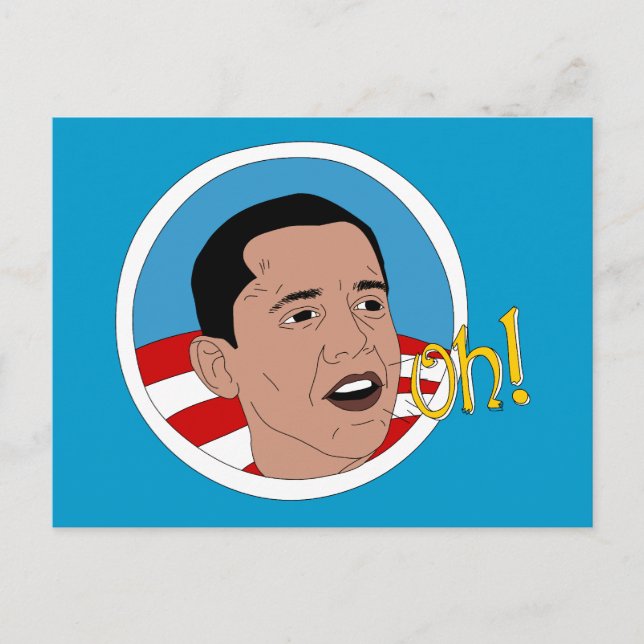 ¡Oh! Postal de arte Doodle de Obama (Anverso)