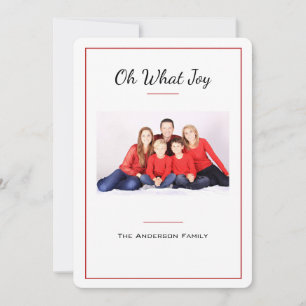 Oh Qué Alegría Tarjeta de Fotografía De Navidad