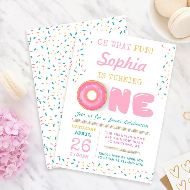 Oh Qué Diversión Donut Primera Invitación De Fiest (Subido por el creador)