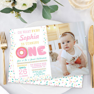 Oh Qué Diversión Donut Primera Invitación Fotográf