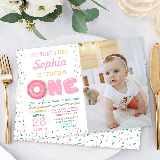Oh Qué Diversión Donut Primera Invitación Fotográf (Subido por el creador)