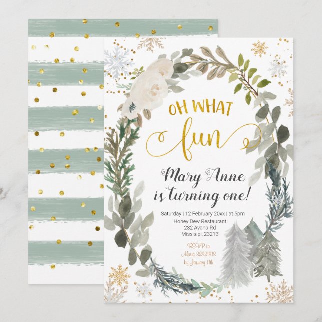 Oh Qué Divertida Invitación de Cumpleaños a los Fo (Anverso / Reverso)