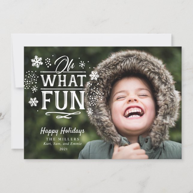 Oh Qué Divertida Tarjeta de Fotos de Festividades  (Anverso)