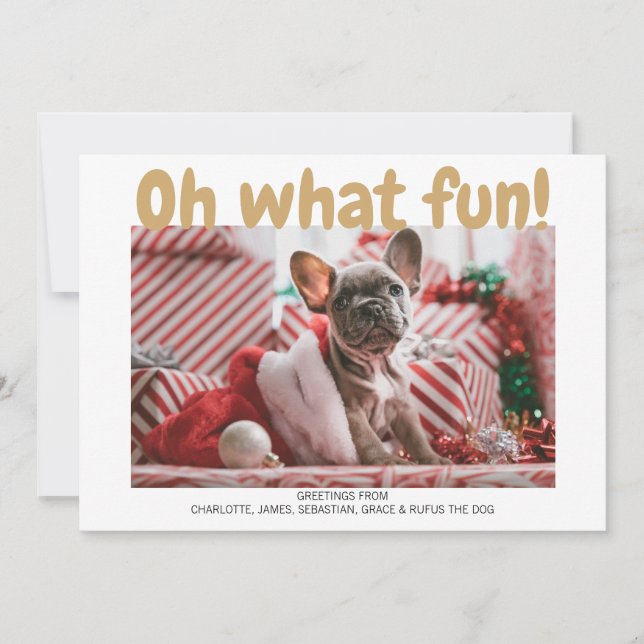 Oh Qué Divertida Tarjeta de Navidades de patrón de (Anverso)