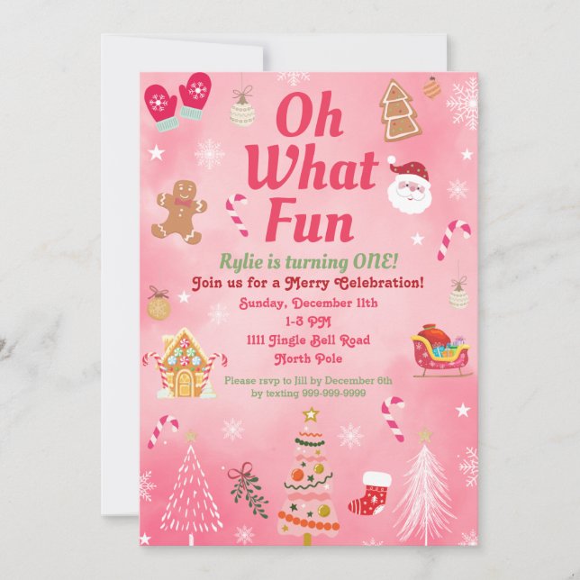 Oh Qué Divertidas Invitaciones de Cumpleaños De Na (Anverso)