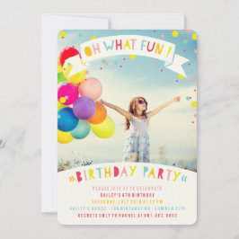 Oh Qué Divertido Confetti Chica Invitación a la fi