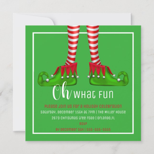 Oh, qué invitación de la fiesta de Navidad de la (Anverso)