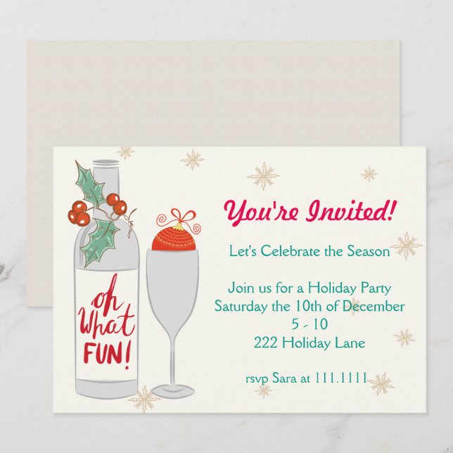 Oh Qué Invitación Divertida De Vacaciones (Anverso / Reverso)