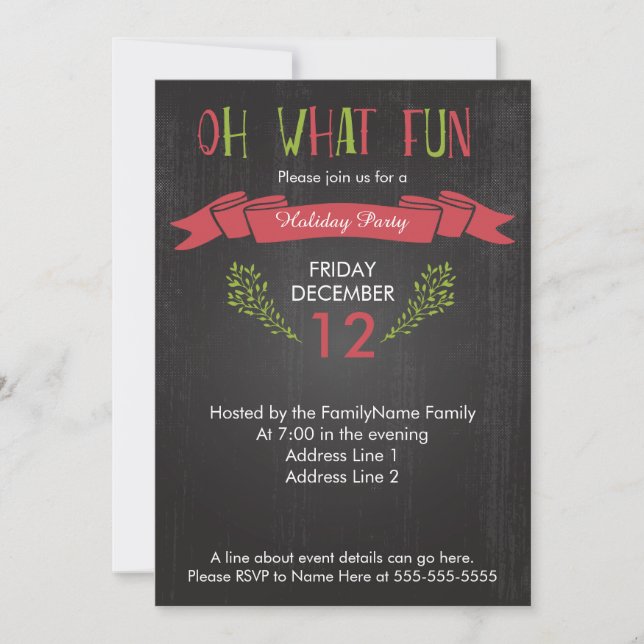 Oh qué invitaciones de la celebración de días (Anverso)