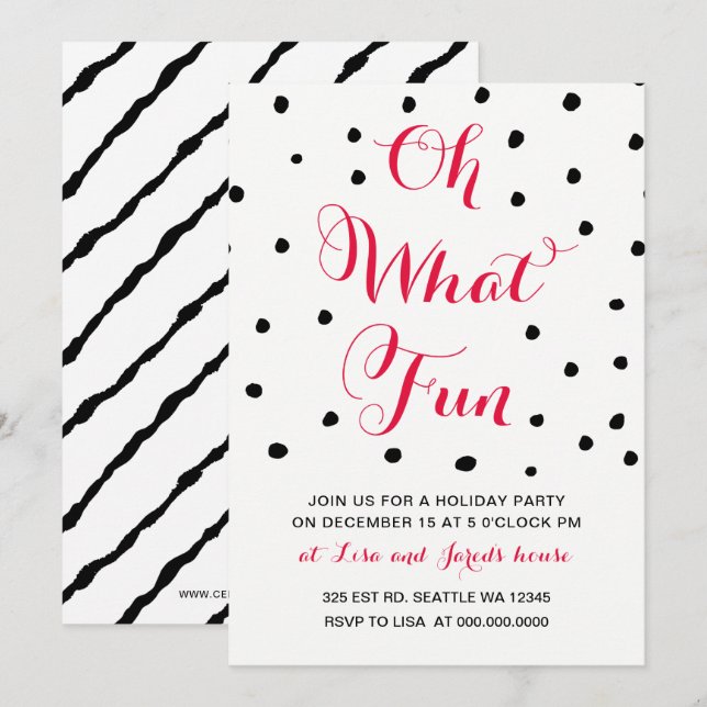 Oh, qué invitaciones divertidas para fiestas de va (Anverso / Reverso)