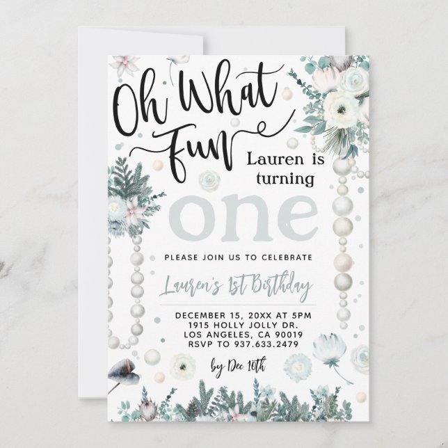 Oh Qué Navidades Divertidos Invitación a Cumpleaño (Anverso)