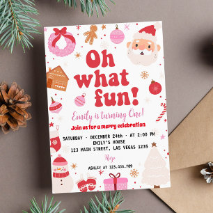 Oh Qué Navidades Divertidos Invitación de Cumpleañ