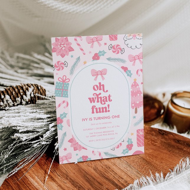 Oh Qué Navidades Rosa Divertidos Invitación de cum (Subido por el creador)