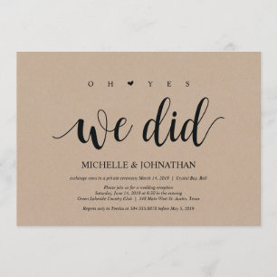 oh sí, hicimos tarjetas de invitación para fuga de