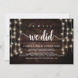 Oh sí, lo hicimos, Invitación de boda de Elopement