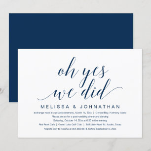 Oh Sí, Lo Hicimos, Invitación de Boda y Huida