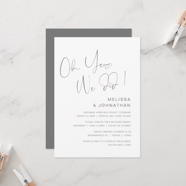 Oh sí, lo hicimos, Invitación de bodas de fuga (Anverso/Reverso In Situ)