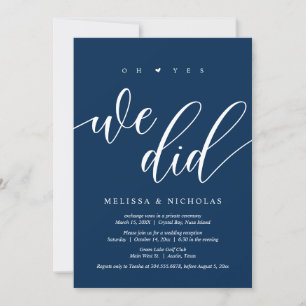 Oh sí, lo hicimos, negro, invitación de boda para 