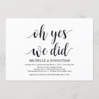 oh sí, lo hicimos, tarjeta de invitación de boda f