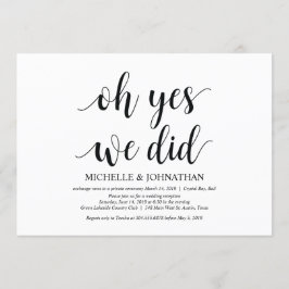 oh sí, lo hicimos, tarjeta de invitación de boda f
