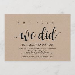 oh sí, lo hicimos, tarjeta de invitación de boda f