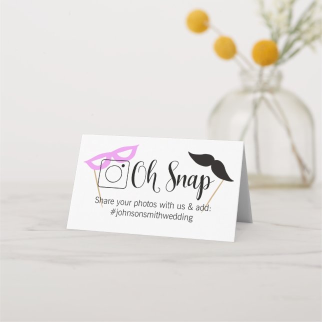 OH SNAP Cabina de fotos de la tarjeta de tabla ple (Reverso)