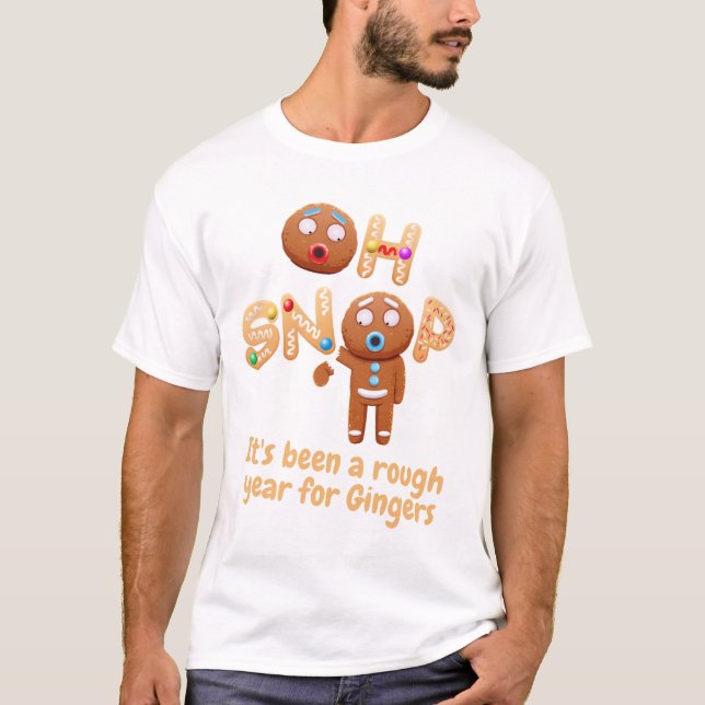 Oh Snap Funny Gingerbread Navidades camiseta (Anverso)