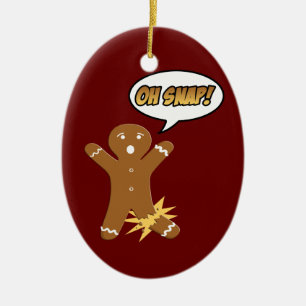 Oh Snap Gingerbread Man Cookie Ornamento de Navida
