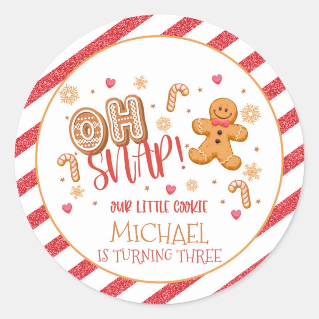Oh Snap Our Little Cookie Pegatina - Personalizado (Anverso)