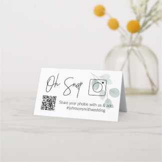 OH SNAP QR Código Eucalyptus Tarjeta de tabla pleg