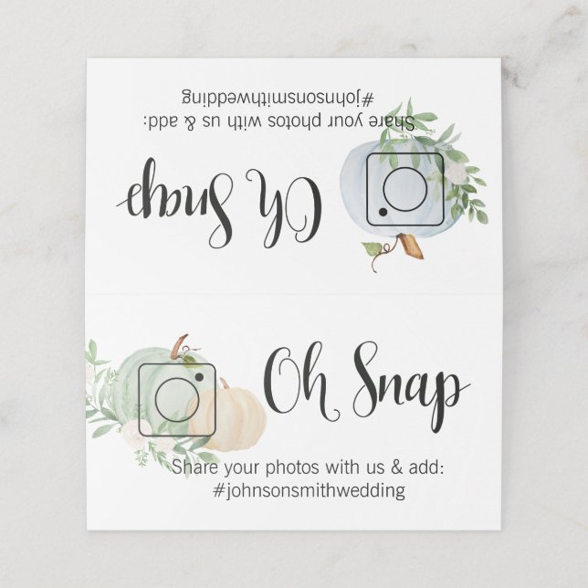 OH SNAP Tarjeta de mesa plegada #etiqueta calabaza (Exterior desplegado)
