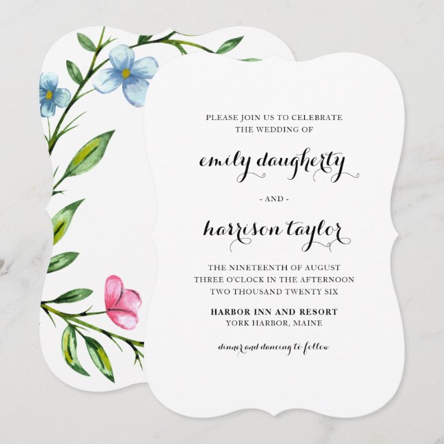 Oh Tan Encantadora Invitación A La Boda (Anverso / Reverso)