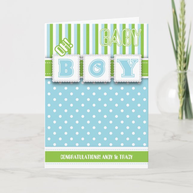 ¡Oh! Tarjeta de felicitación de Baby Boy (Anverso)