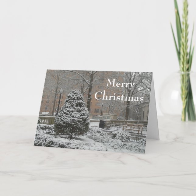 Oh tarjeta de felicitación del árbol de navidad (Anverso)