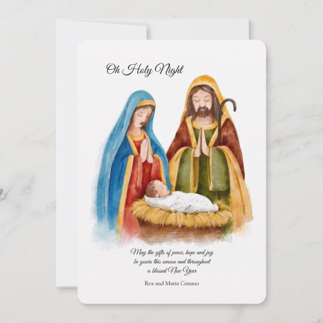 Oh Tarjeta de Navidades de la Noche Santa (Anverso)