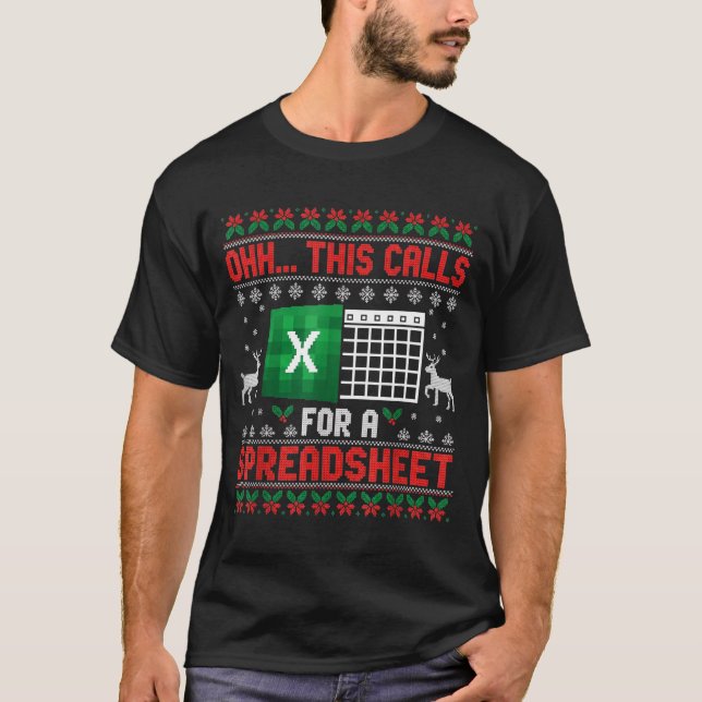 Oh This Calls For A Spreadsheet Christmas Sweater  (Anverso)