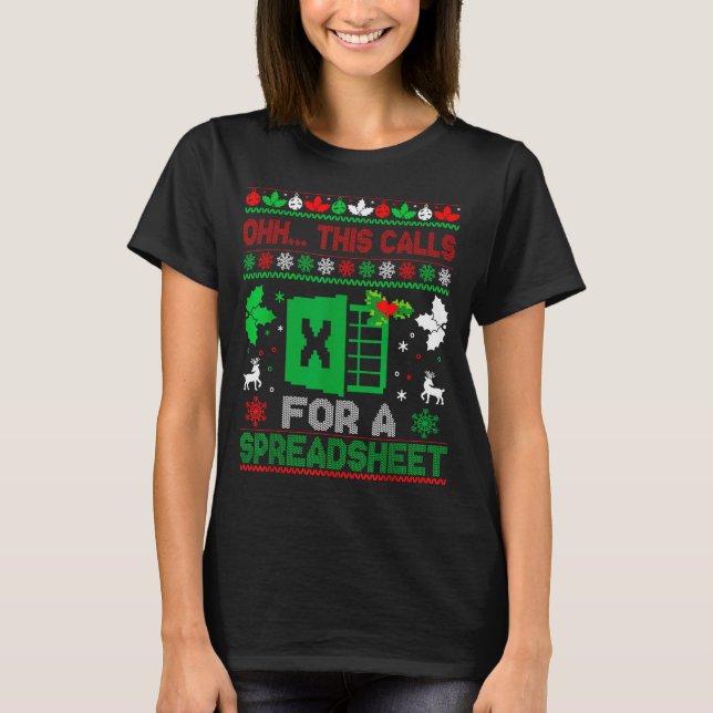Oh This Calls For A Spreadsheet Christmas Sweater  (Anverso)