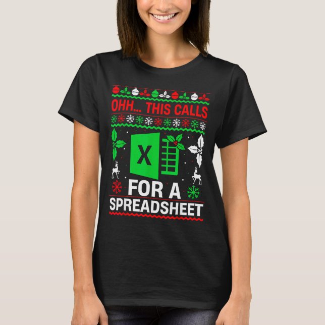 Oh This Calls For A Spreadsheet Christmas Sweater  (Anverso)