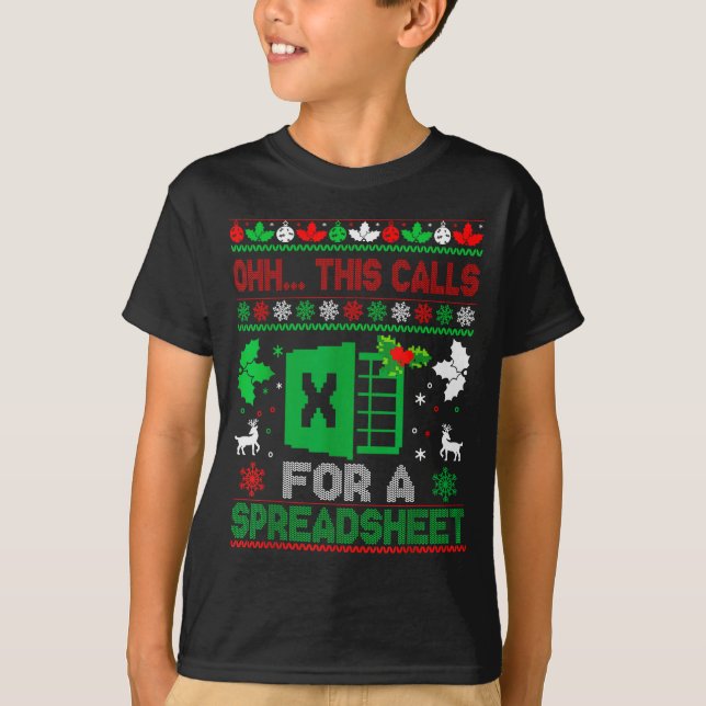 Oh This Calls For A Spreadsheet Christmas Sweater  (Anverso)
