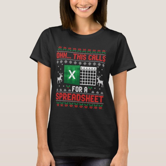 Oh This Calls For A Spreadsheet Christmas Sweater  (Anverso)