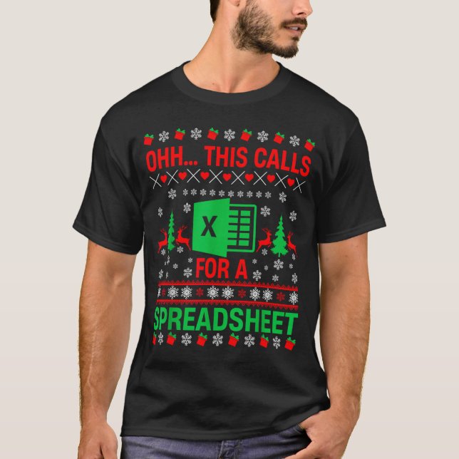 Oh This Calls For A Spreadsheet Christmas Sweater  (Anverso)